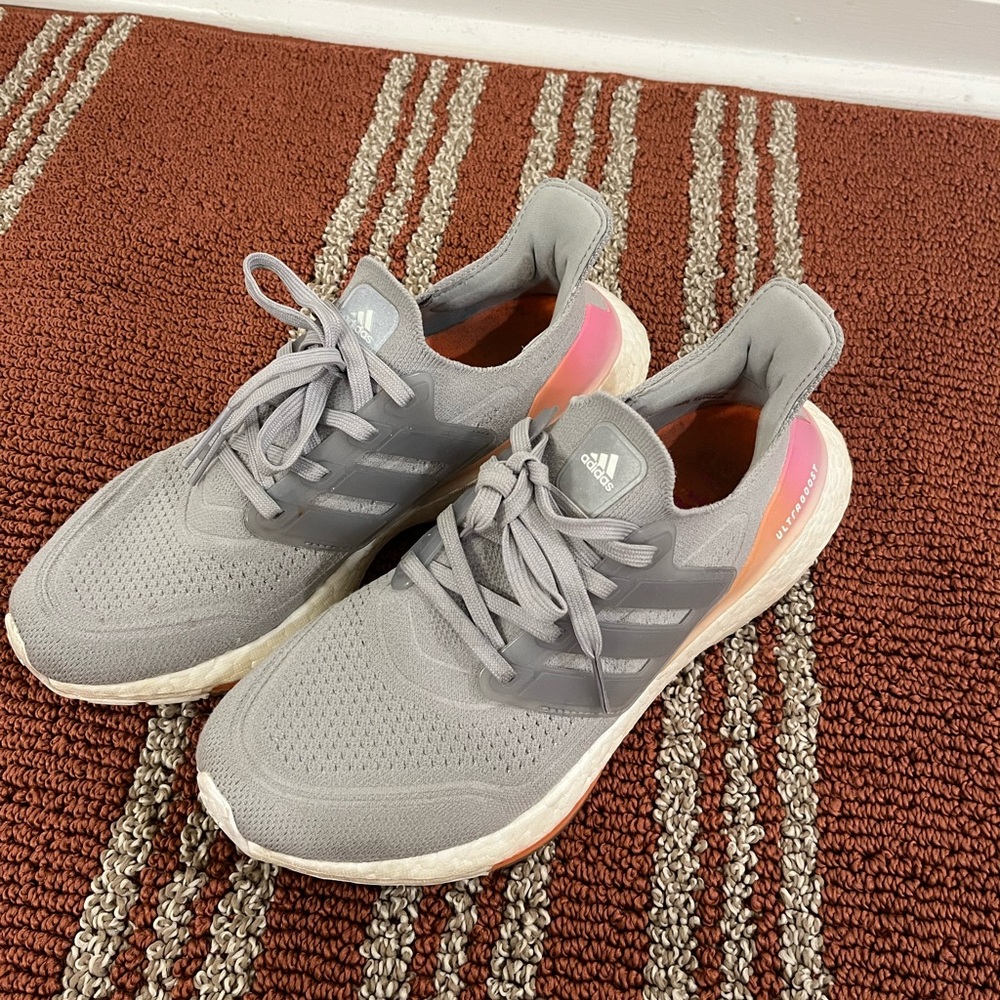 Adidas Gray and Pink Women's Sneakers
